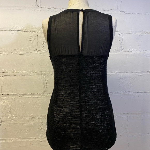 Sanctuary Black Knit Sleeveless Top w Mesh Back w Button Closure. Size S - Picture 11 of 12